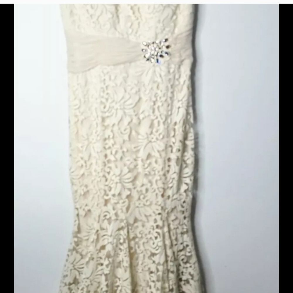 Elegant Cream Lace Dress - Picture 11 of 13